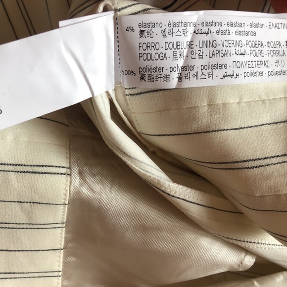 Pinstripe midi side slit linen skirt - Picture 8 of 9
